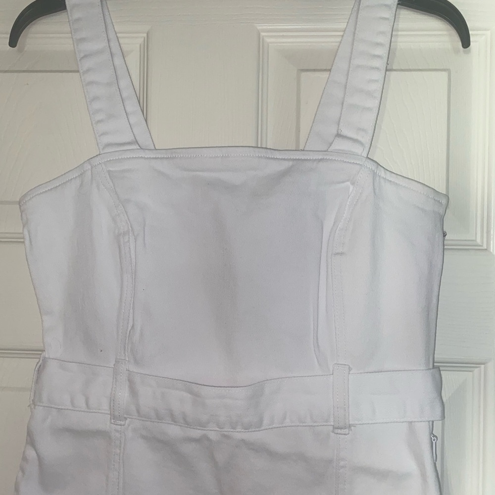 White Midi Denim Dress with Tortoise Accent by Shoe Dazzle EUC - Picture 10 of 12